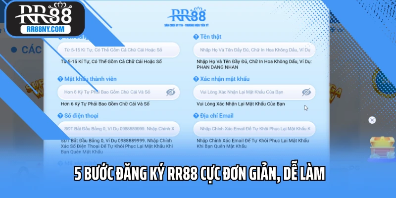 5 Bước đăng ký RR88 cực đơn giản, dễ làm